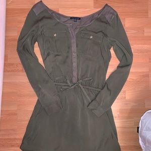 American Eagle Green Long-Sleeve Casual Dress